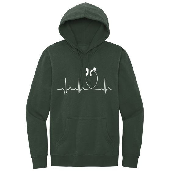 Heartbeat Petals Turquoise Hoodie for Men (USA Size)