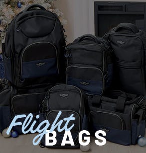 Flight Bags with collection of Flight Gear bags displayed