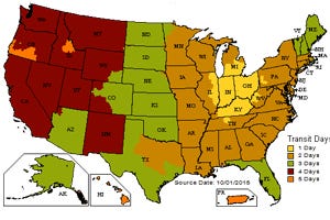 Shipping Zone Map